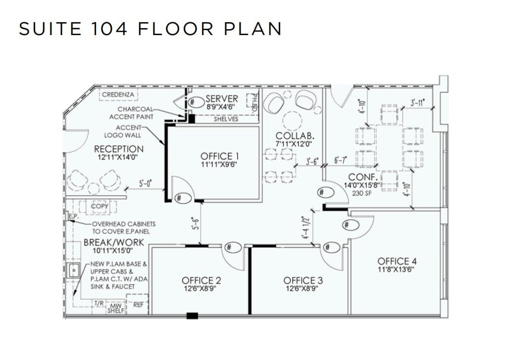 1033 Wade Ave, Raleigh, NC 27605 - Unité 104 -  - Plan d’étage - Image 1 of 4