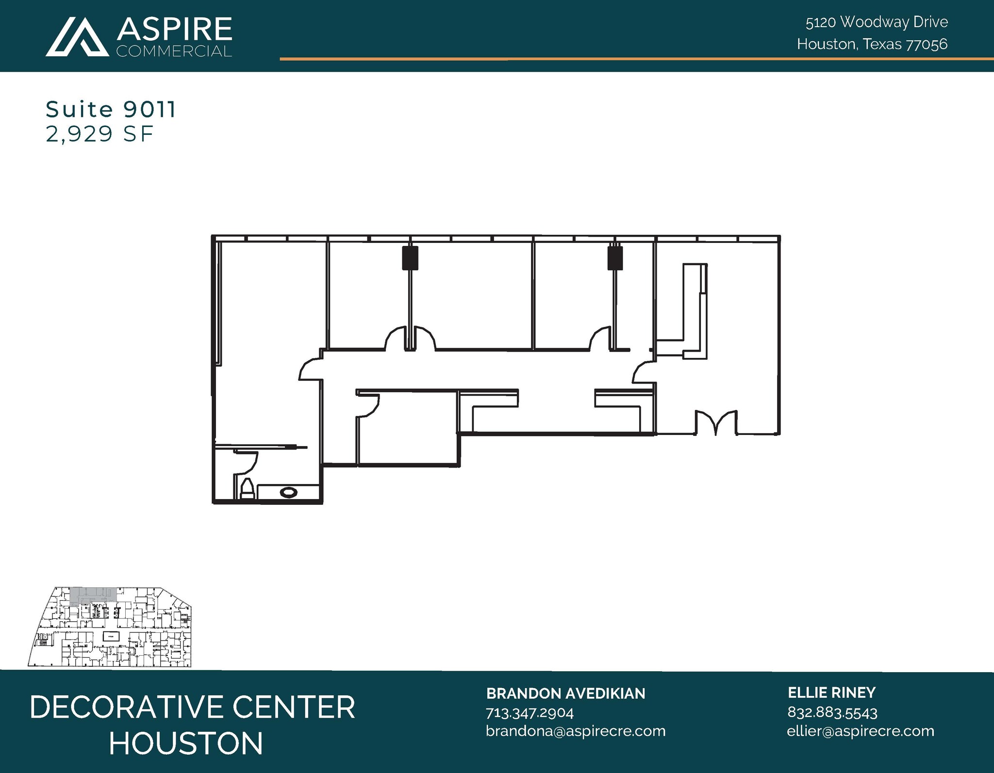 5120 Woodway Dr, Houston, TX à louer Plan d’étage- Image 1 de 2