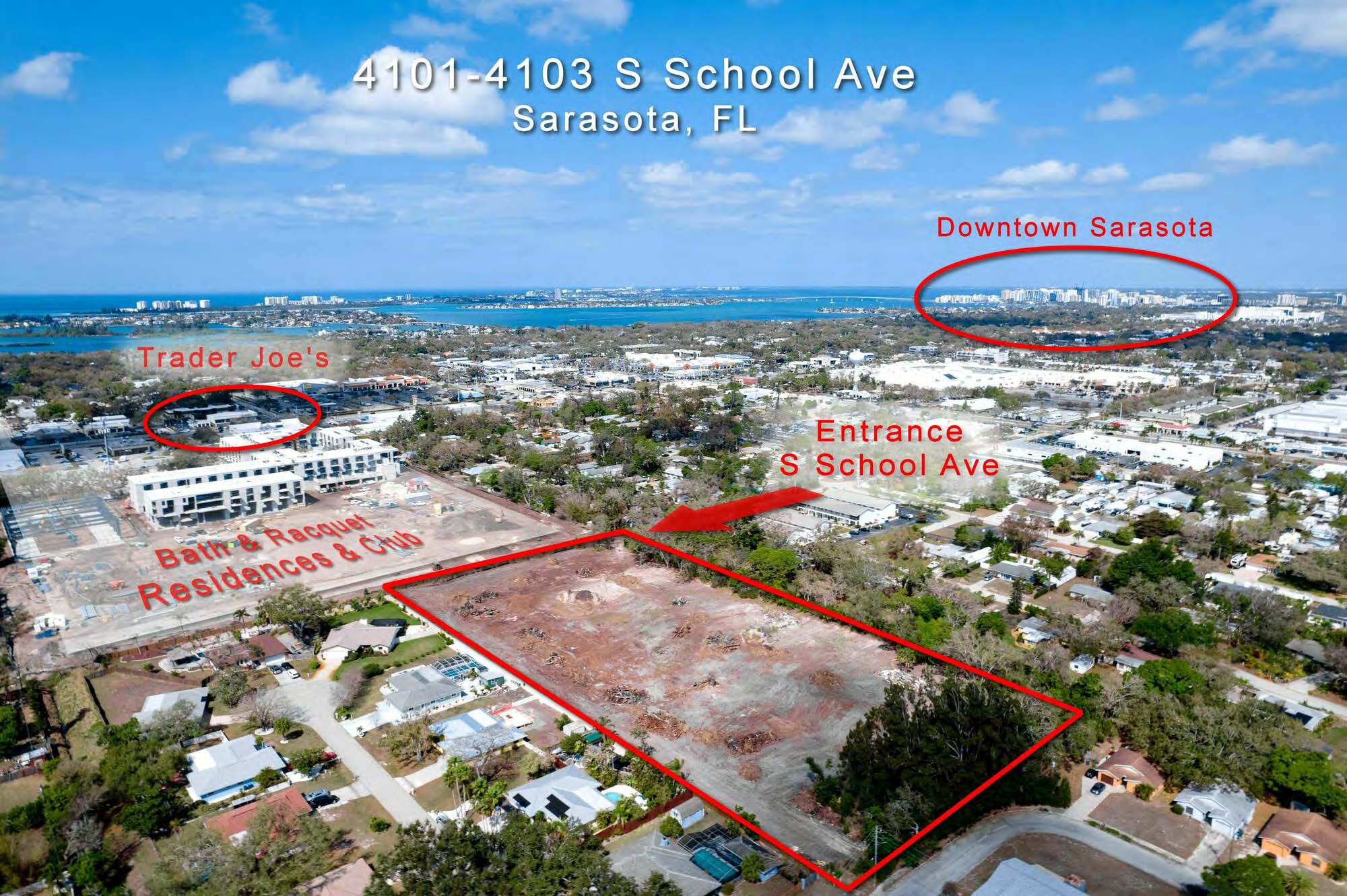 4101-4103 S School Ave, Sarasota, FL for sale Aerial- Image 1 of 9