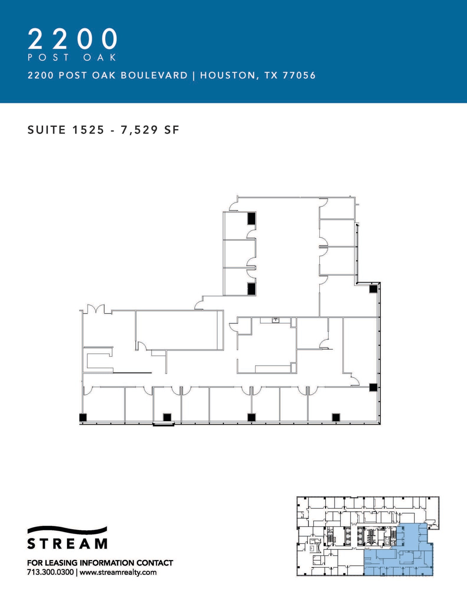 2200 Post Oak Blvd, Houston, TX à louer Plan d’étage- Image 1 de 1