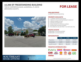 Plus de détails pour 7050 W Commercial Blvd, Lauderhill, FL - Local commercial à louer