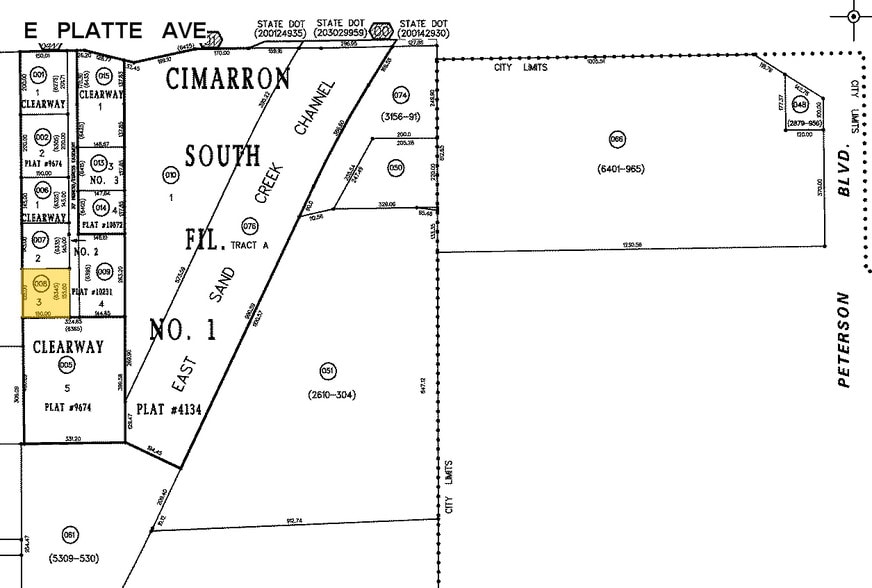 6345-6351 E Platte Ave, Colorado Springs, CO for lease - Plat Map - Image 2 of 8