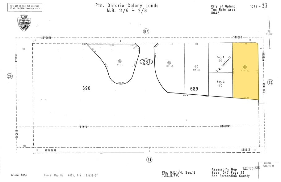 360 E 7th St, Upland, CA for sale - Plat Map - Image 1 of 15
