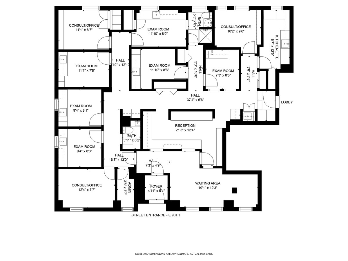 21 E 90th St, New York, NY 10128 - Unit 1A - - Floor Plan - Image 1 of 8