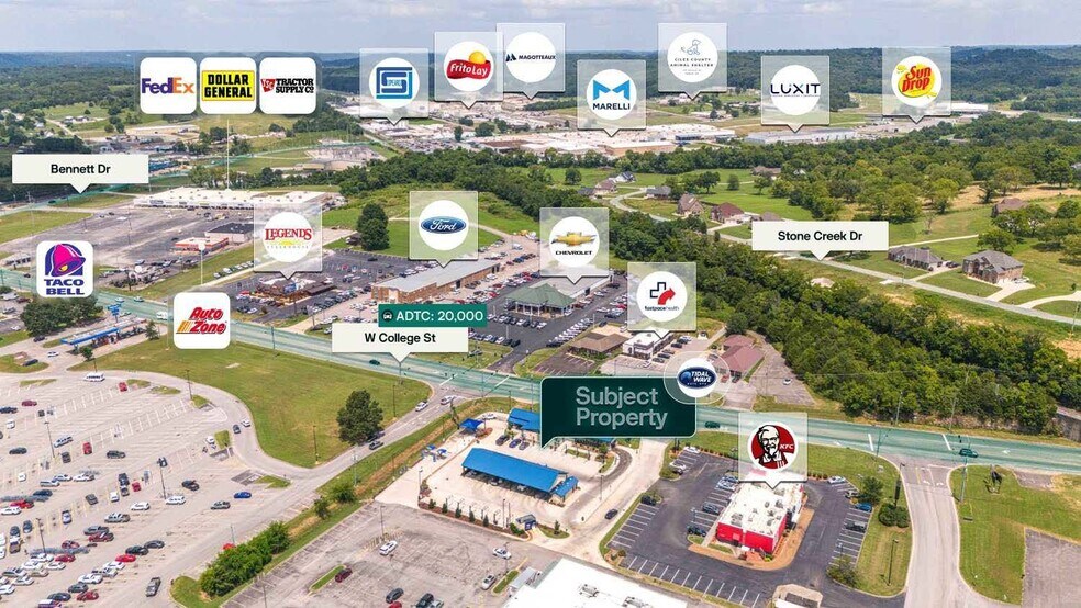 1641 W College St, Pulaski, TN à vendre - Aérien - Image 2 de 2