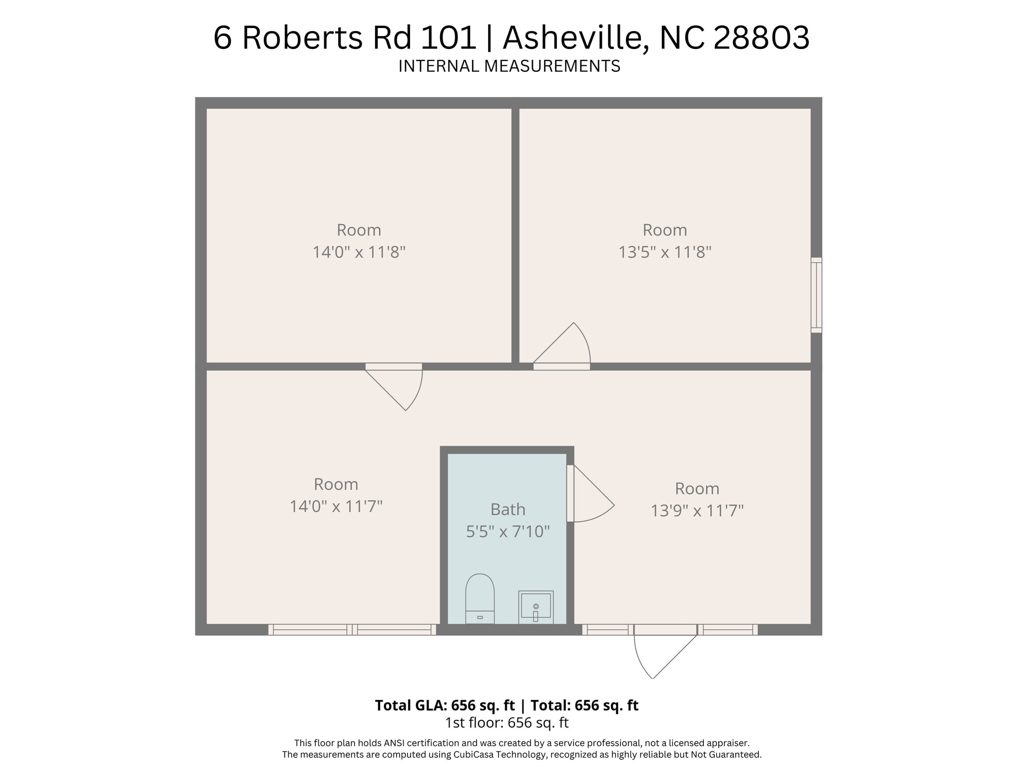 6 roberts Rd, Asheville, NC à louer Plan d’étage type- Image 1 de 10