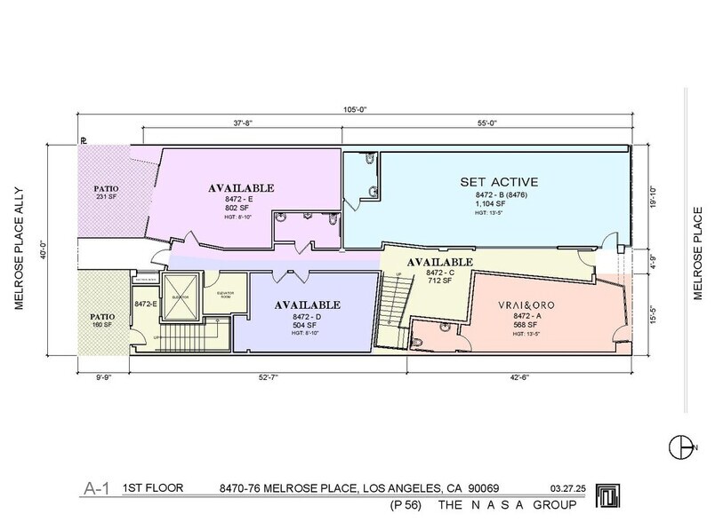 8472 Melrose Pl, West Hollywood, CA à louer - Plan d’étage - Image 2 de 4