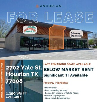Plus de détails pour 2702 Yale St, Houston, TX - Commerce de détail à louer