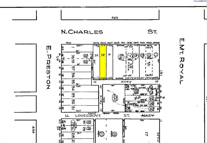 1305 N Charles St, Baltimore, MD à vendre - Plan cadastral - Image 3 de 22