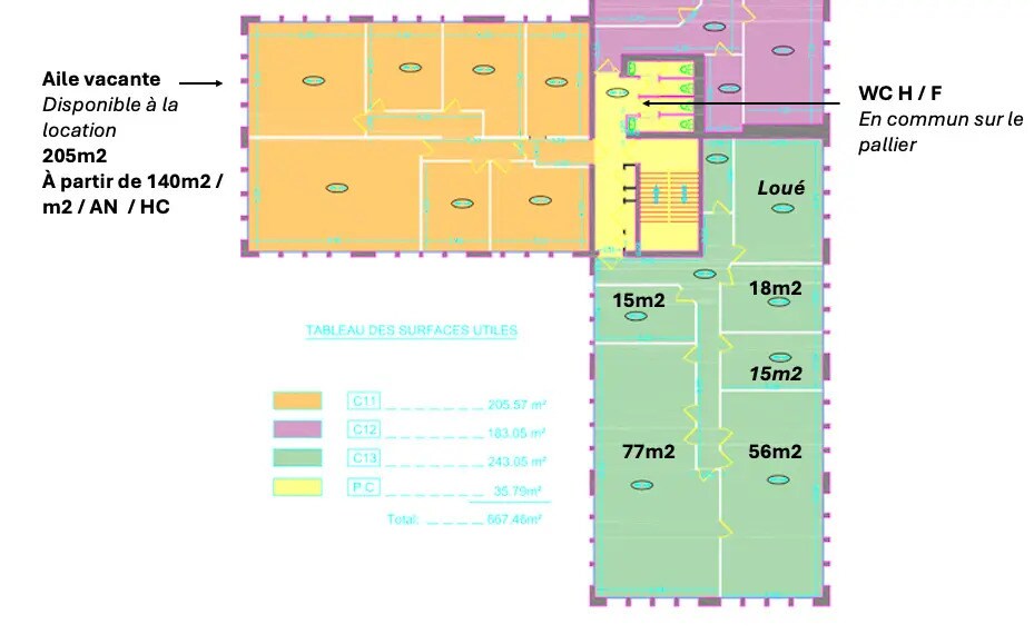 Bureau dans Marseille à louer - Plan d’étage - Image 3 de 8