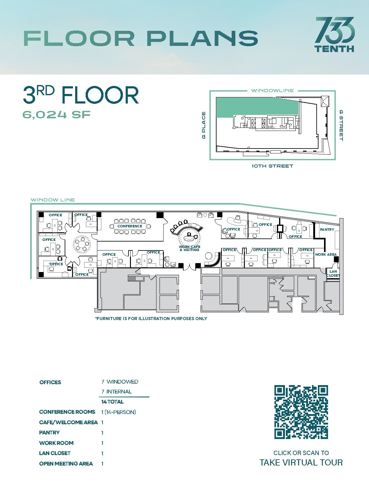 733 10th St NW, Washington, DC à louer Plan d’étage- Image 1 de 1