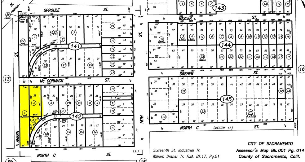 305 Ahern St, Sacramento, CA à louer - Plan cadastral - Image 3 de 3