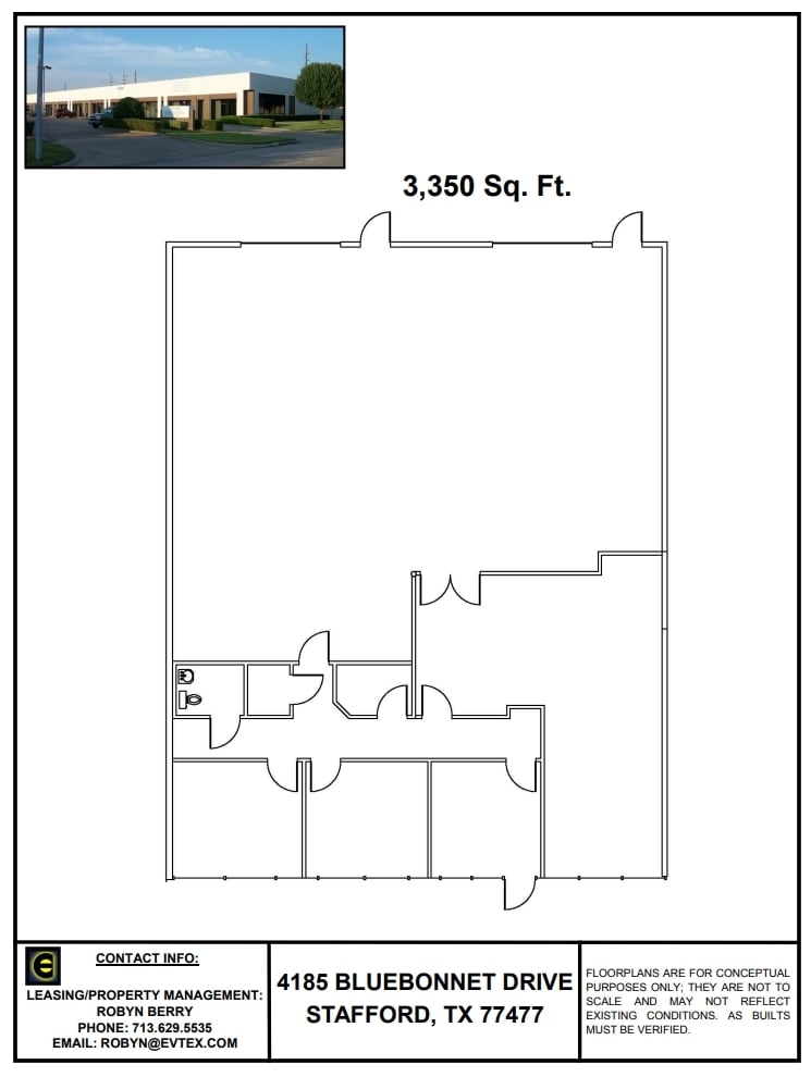4133-4185 Bluebonnet Dr, Stafford, TX à louer Plan d’étage- Image 1 de 1