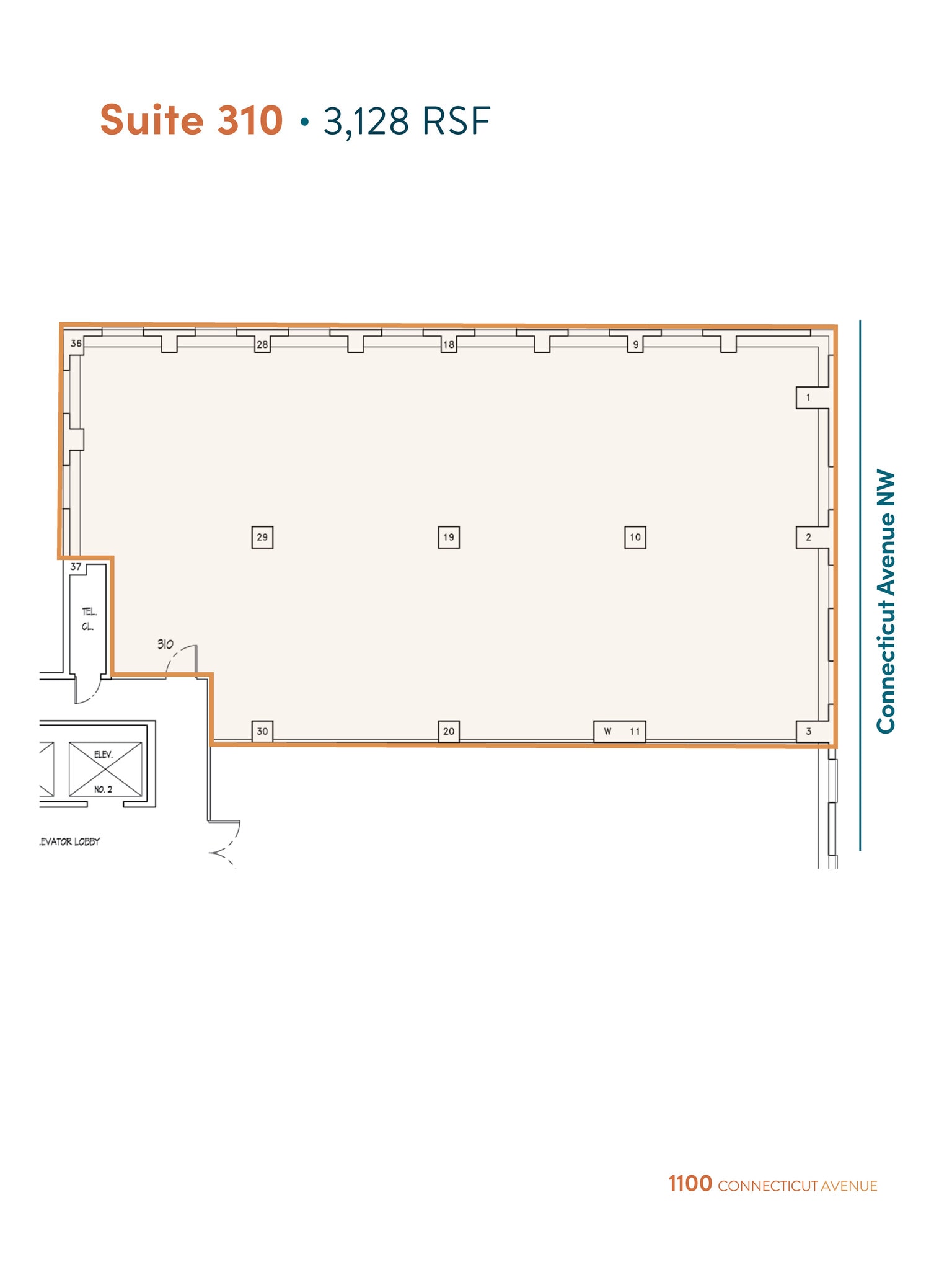 1100 Connecticut Ave NW, Washington, DC à louer Plan d’étage- Image 1 de 2