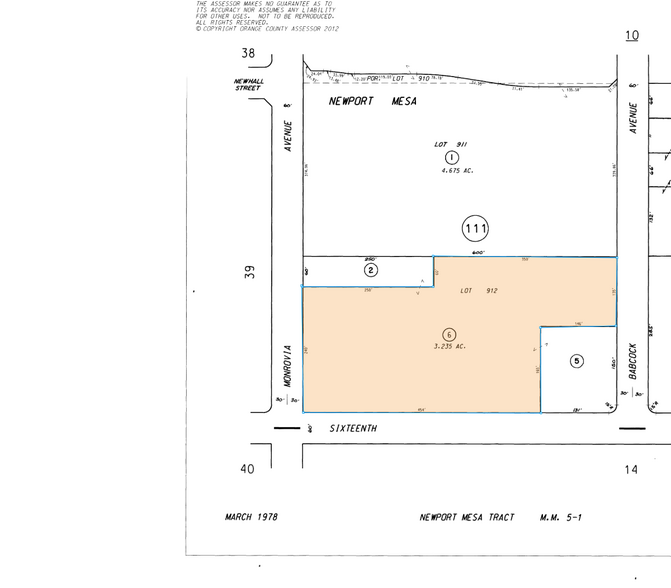 868-882 W 16th St, Newport Beach, CA for lease - Plat Map - Image 2 of 8