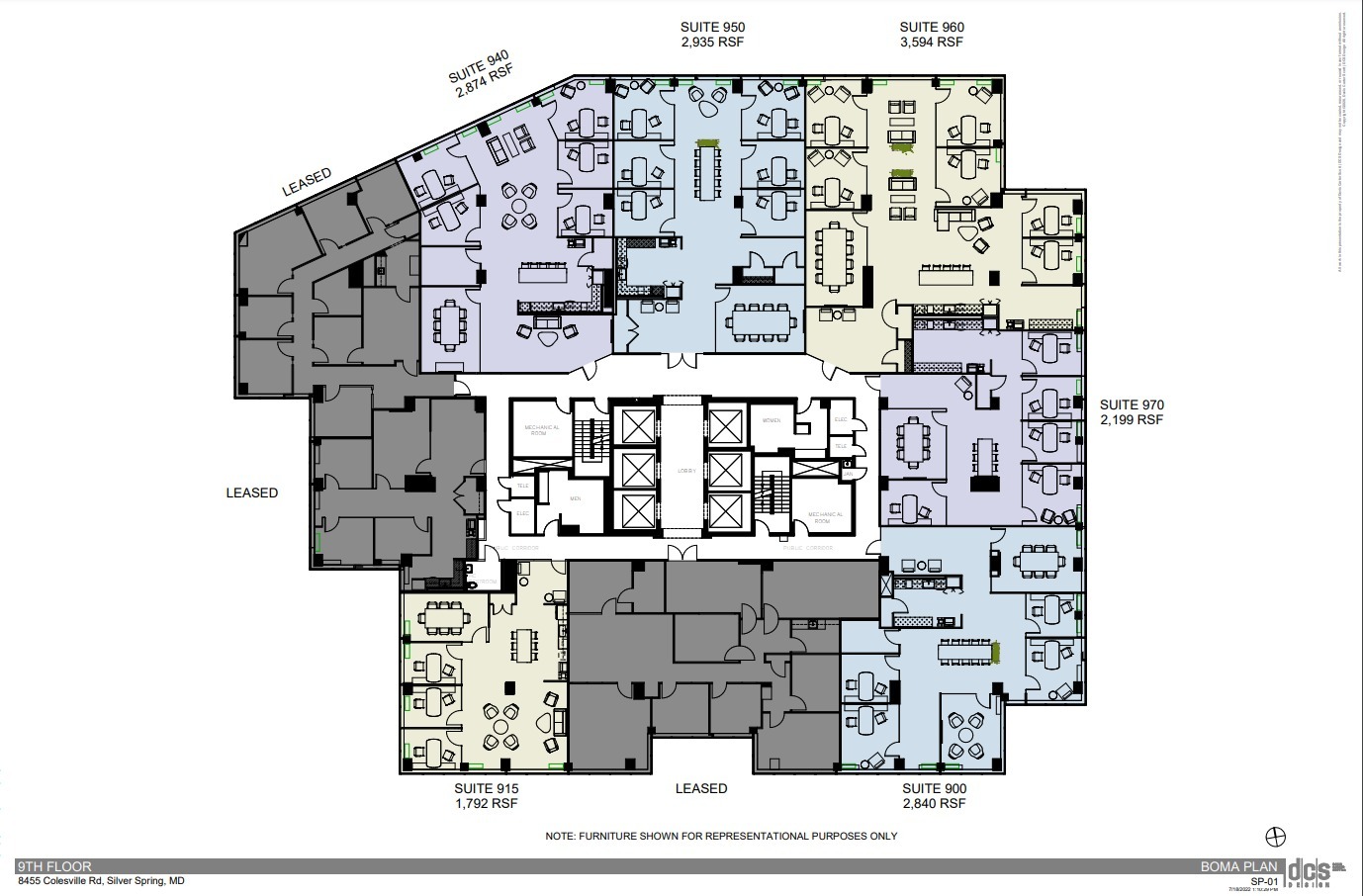 8455 Colesville Rd, Silver Spring, MD à louer Plan d  tage- Image 1 de 1