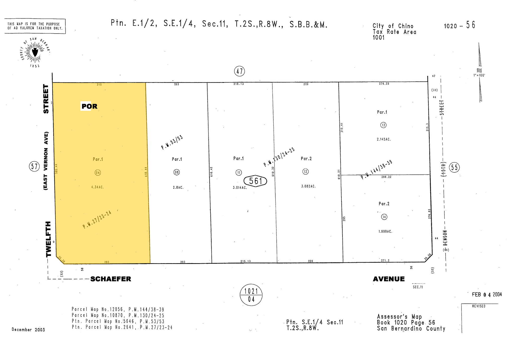 5530 Schaefer Ave, Chino, CA for sale Plat Map- Image 1 of 1