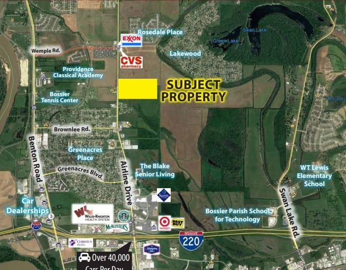 Airline Drive - 13.81 Acres Dr, Bossier City, LA à vendre Photo principale- Image 1 de 2