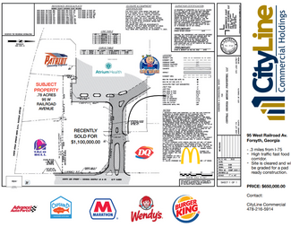 Plus de détails pour 95 W Railroad Ave, Forsyth, GA - Terrain à vendre