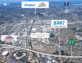 2507 E Ball Rd, Anaheim, CA - AERIAL map view