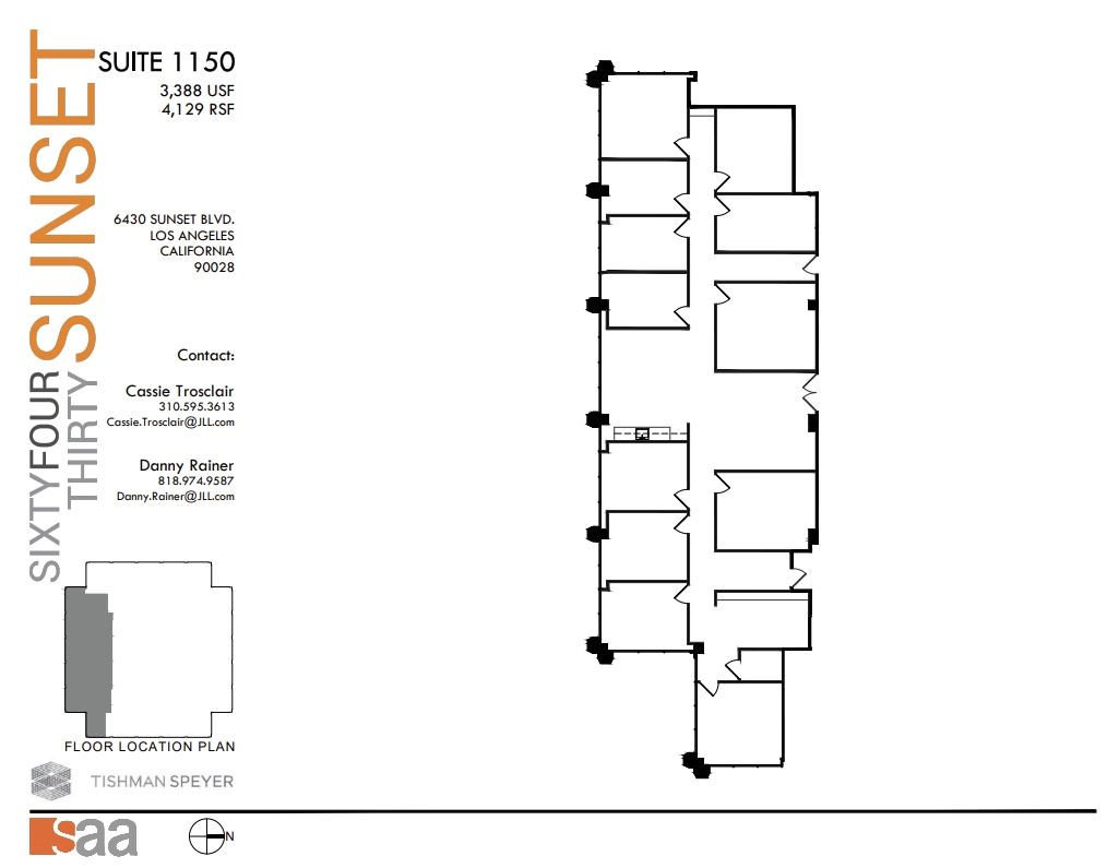 6430 W Sunset Blvd, Los Angeles, CA à louer Plan d’étage- Image 1 de 1