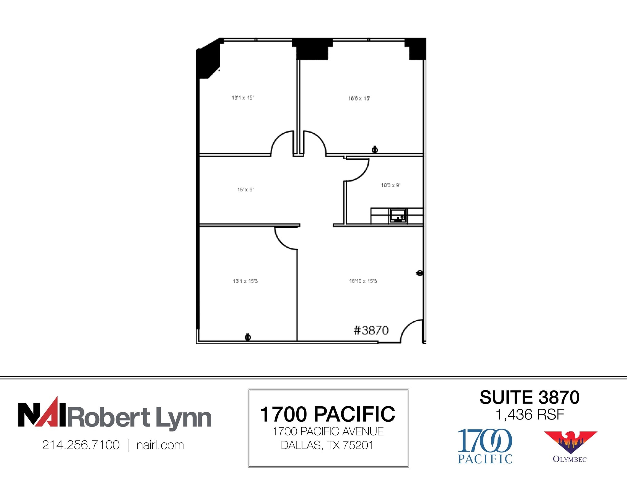 1700 Pacific Ave, Dallas, TX à louer Plan d’étage- Image 1 de 1