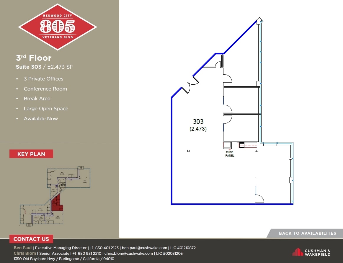 805 Veterans Blvd, Redwood City, CA for lease Floor Plan- Image 1 of 1
