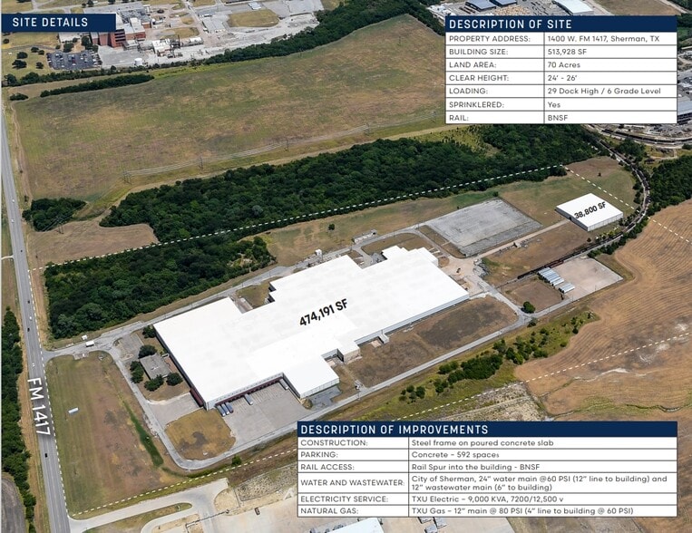 1400 W FM 1417, Sherman, TX for lease - Aerial - Image 2 of 7