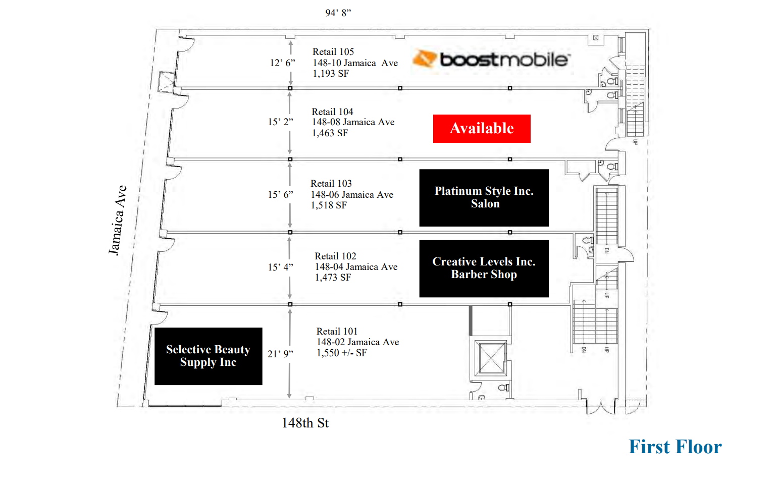 148-02 Jamaica Ave, Jamaica, NY for lease Floor Plan- Image 1 of 2