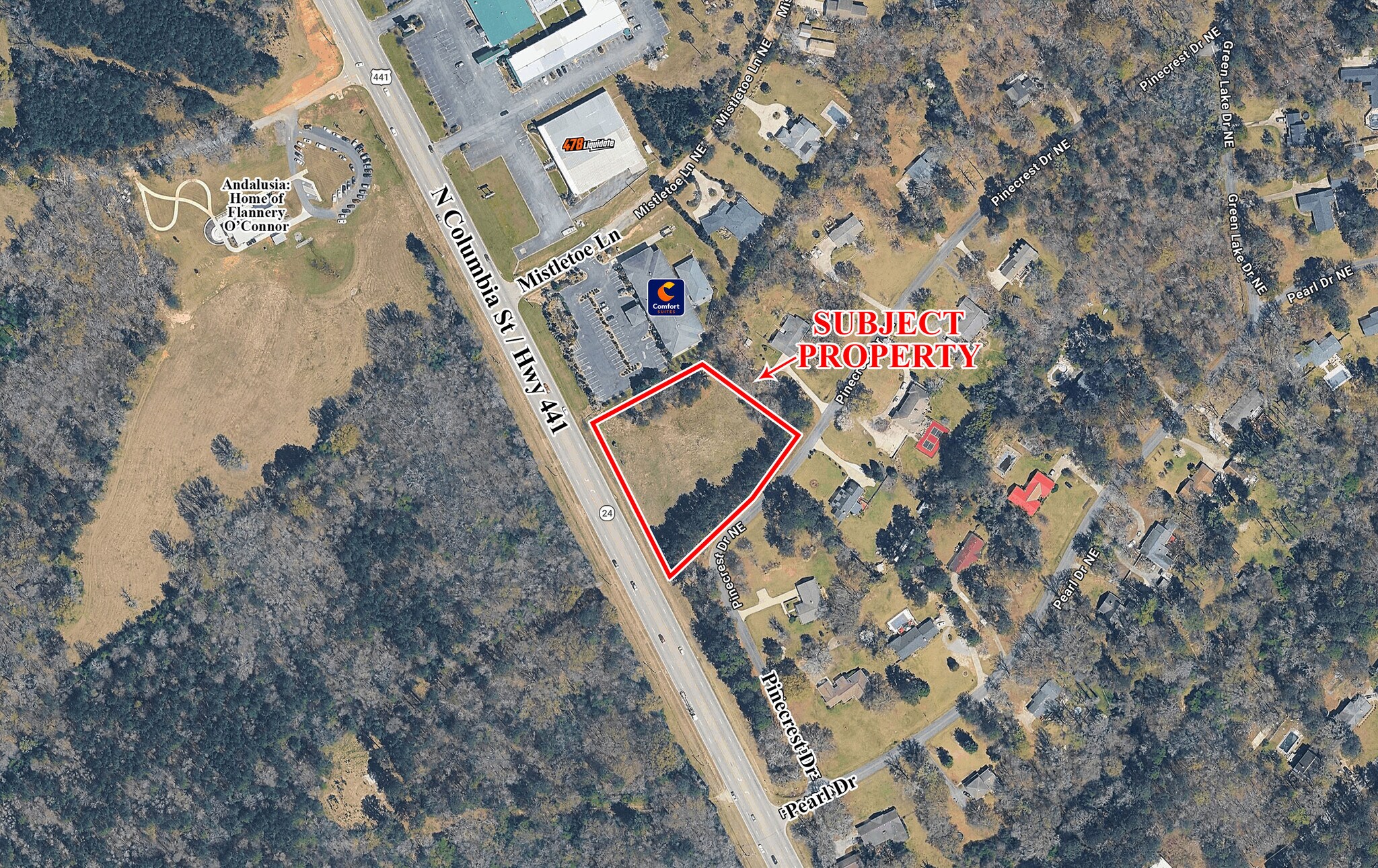 300 Pearl Drive NE Dr, Milledgeville, GA for sale Aerial- Image 1 of 3