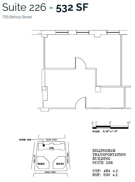 733 Bishop St, Honolulu, HI à louer Plan d’étage- Image 1 de 1