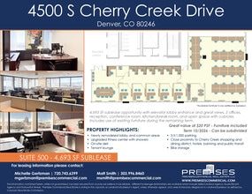 4500 S Cherry Creek Dr, Denver, CO à louer Plan d’étage- Image 1 de 7