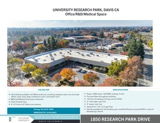 Plus de détails pour 1850 Research Park Dr, Davis, CA - Bureau à louer