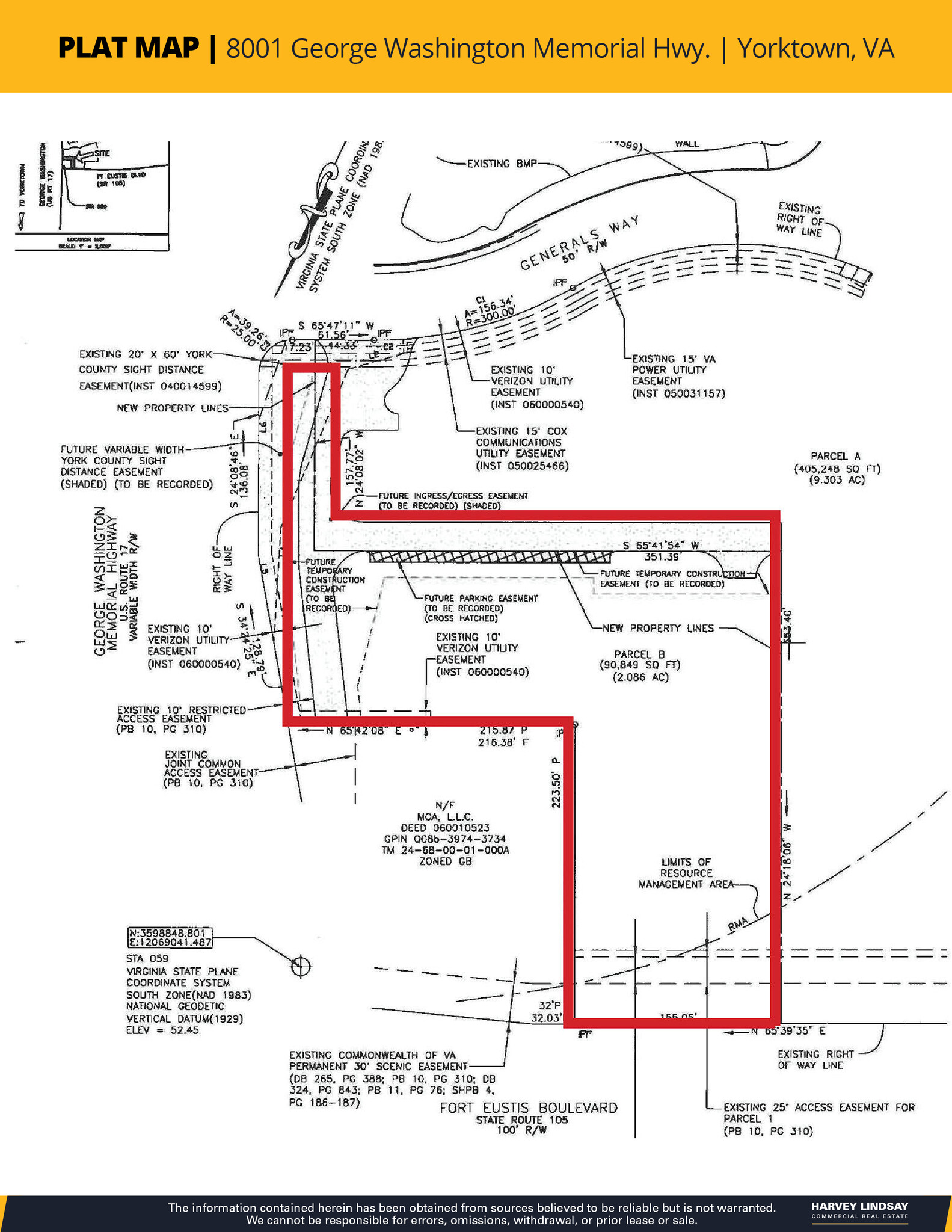 Route 17 & Fort Eustis Blvd, Yorktown, VA à vendre Plan cadastral- Image 1 de 3