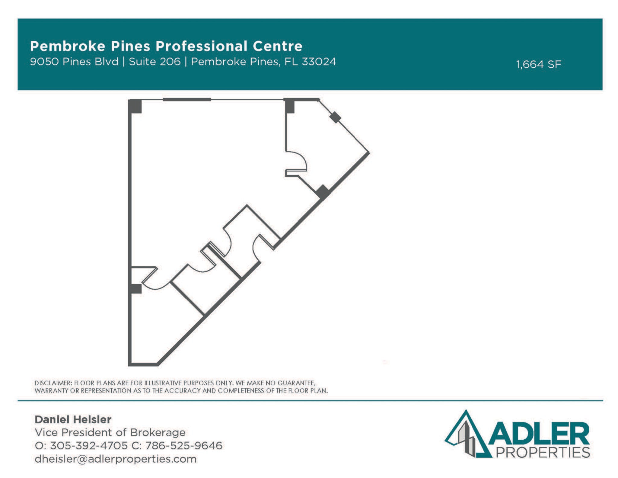 9050 Pines Blvd, Pembroke Pines, FL à louer Plan d’étage- Image 1 de 1