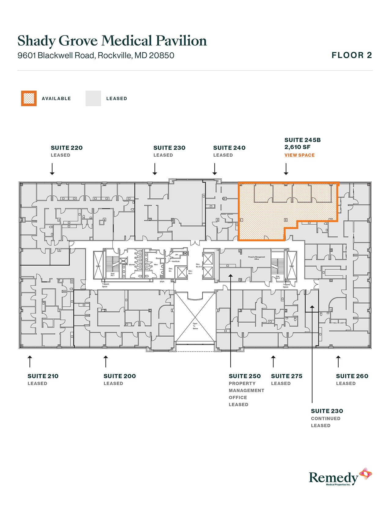 9601 Blackwell Rd, Rockville, MD à louer Plan d’étage- Image 1 de 4