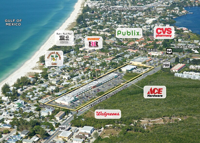 3200-3352 E Bay Dr, Holmes Beach, FL à louer - Aérien - Image 2 de 5