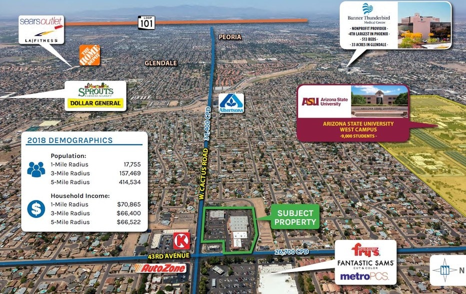 4312-4414 W Cactus Rd, Phoenix, AZ à louer - Photo du bâtiment - Image 2 de 2