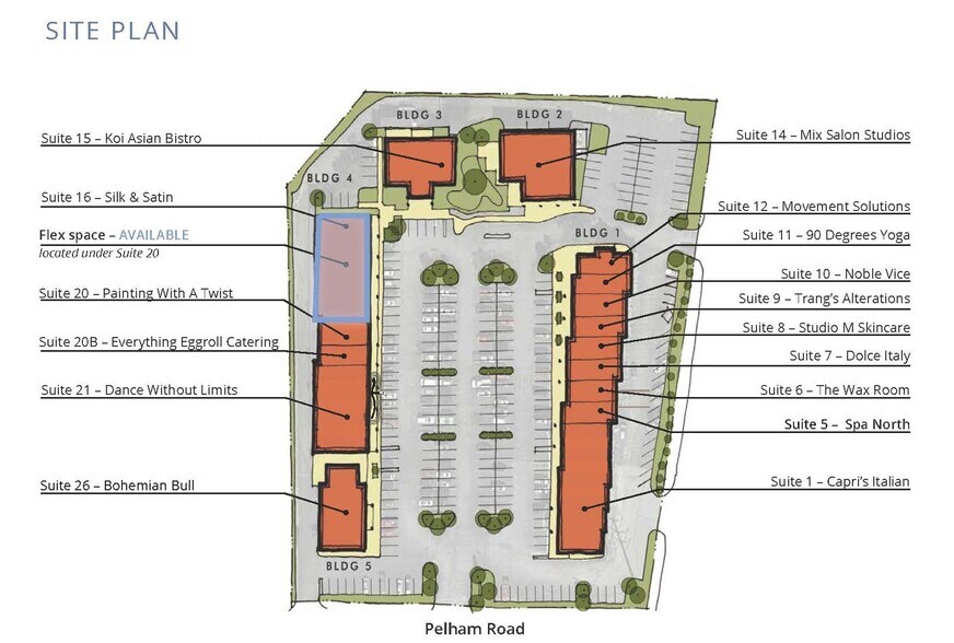115-1-115-26 Pelham Rd, Greenville, SC à louer - Plan de site - Image 2 de 12