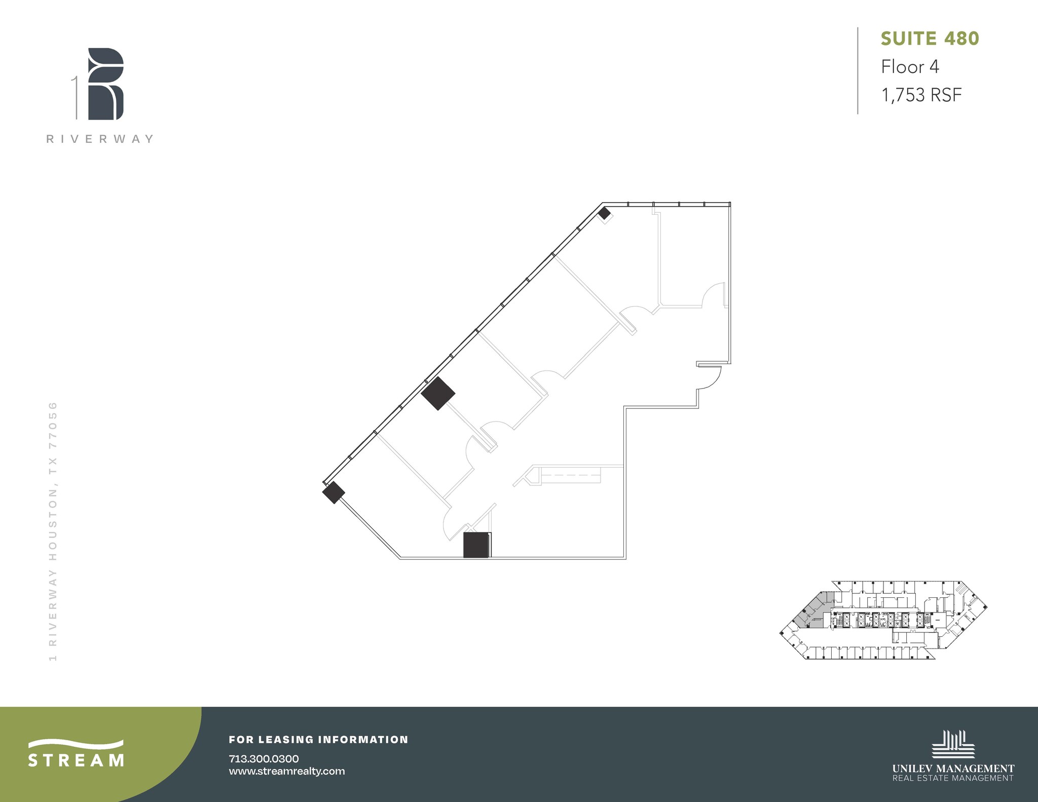 1 Riverway, Houston, TX à louer Plan d  tage- Image 1 de 1