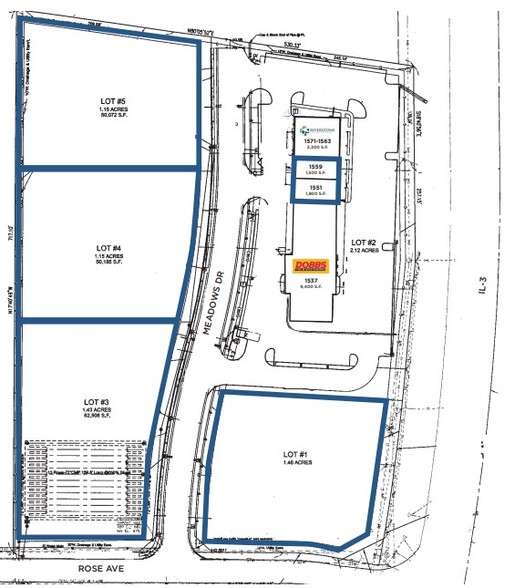 1537-1559 N Illinois Rt 3, Waterloo, IL à vendre - Plan de site - Image 2 de 2