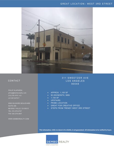 311 S Sweetzer Ave, Los Angeles, CA for lease - Building Photo - Image 2 of 2