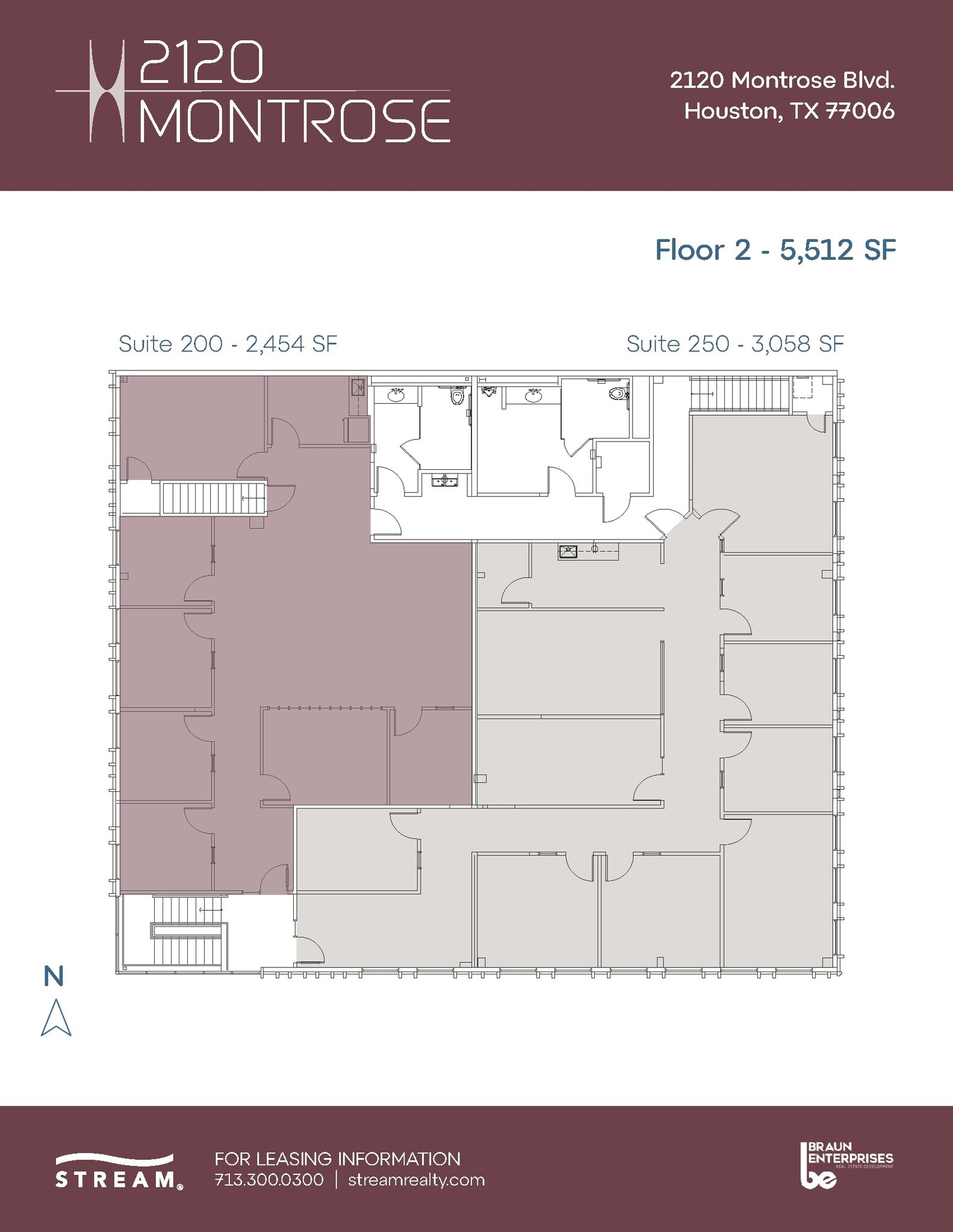 2120 Montrose Blvd, Houston, TX à louer Plan d’étage- Image 1 de 1