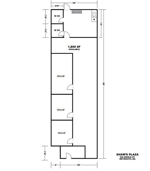 610-650 Middle St, Weymouth, MA à louer - Plan d’étage - Image 3 de 3