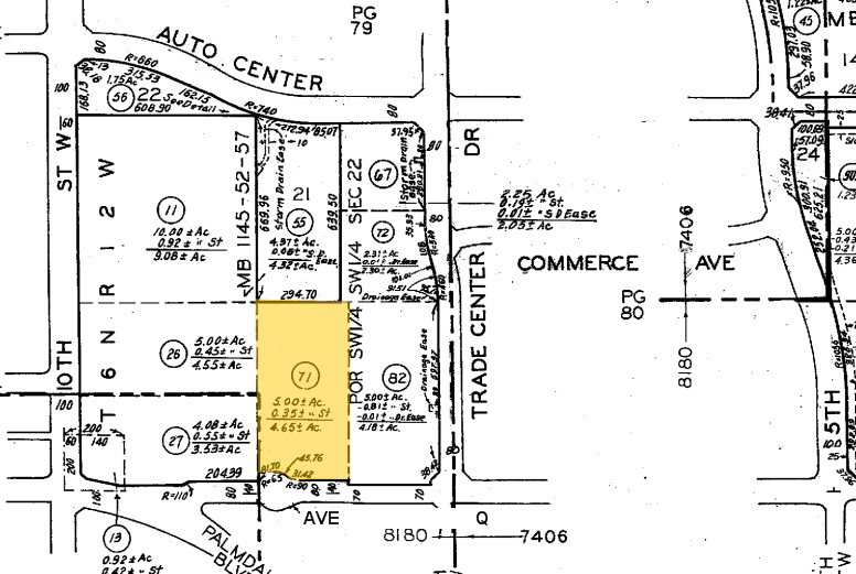 8th St West on Ave Q, Palmdale, CA for sale Plat Map- Image 1 of 1