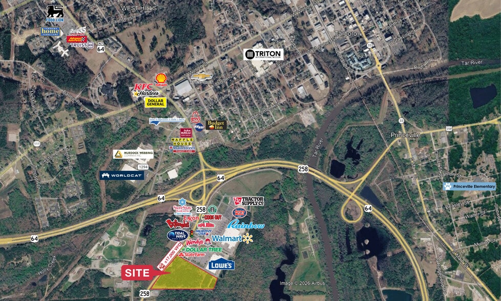 U.S. 258 South, Tarboro, NC for lease - Aerial - Image 2 of 3
