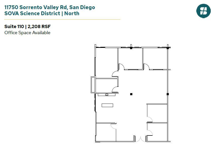 11555 Sorrento Valley Rd, San Diego, CA à louer Plan d’étage- Image 1 de 1