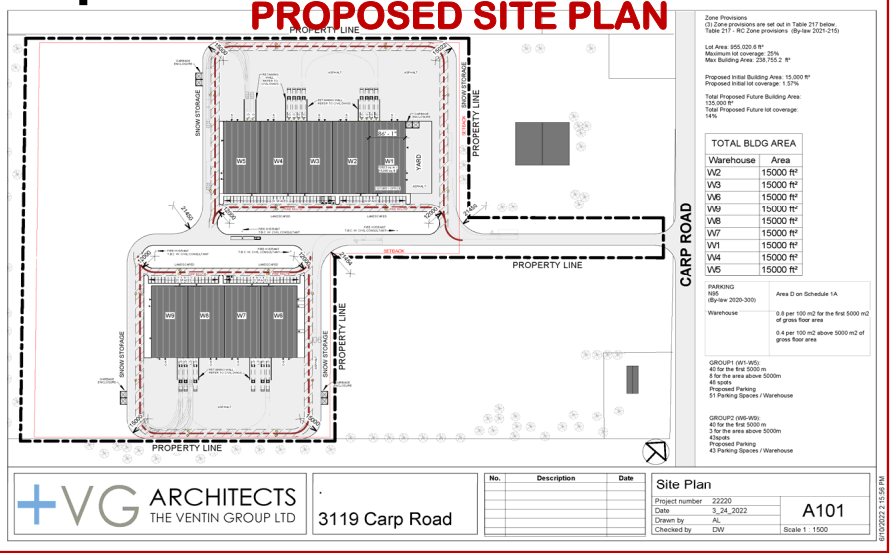 3119 Carp Rd, Ottawa, ON à louer Plan de site- Image 1 de 3