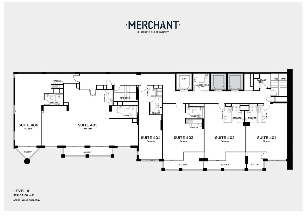 3 Hosking Pl, Sydney, NSW 2000 - Unit 4.04 - - Floor Plan - Image 1 of 2