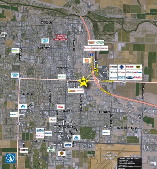 1350 S Castle Dome Ave, Yuma, AZ à louer - Aérien - Image 2 de 2